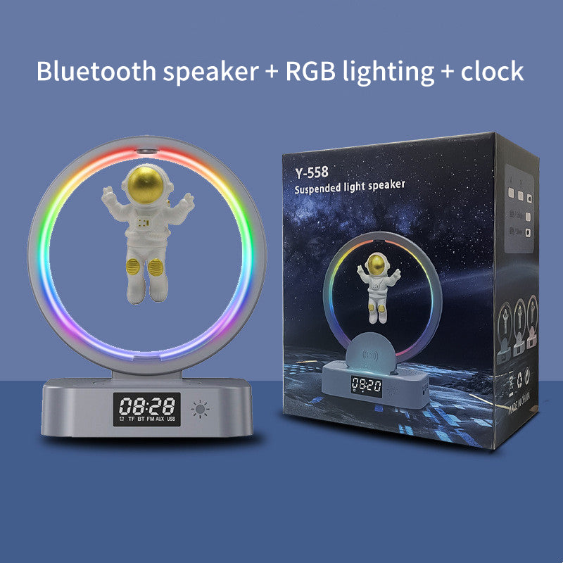 Magnetic Levitation Astronaut Bluetooth Speaker Clock Astronaut Audio RGB Computer Subwoofer Birthday Gift Y-558